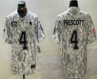 Men%27s Dallas Cowboys #4 Dak Prescott Arctic Camo 2024 FUSE Salute to Service Limited Stitched Jersey Dzhi->cleveland browns->NFL Jersey